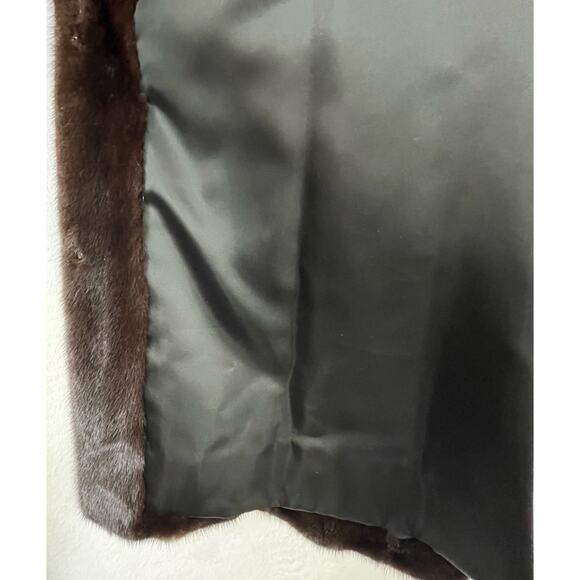 BIRGER CHRISTENSEN Worlds Finest Dark Ranch Mink Fur Mid Length Swing Coat Sz 12 - Picture 9 of 16